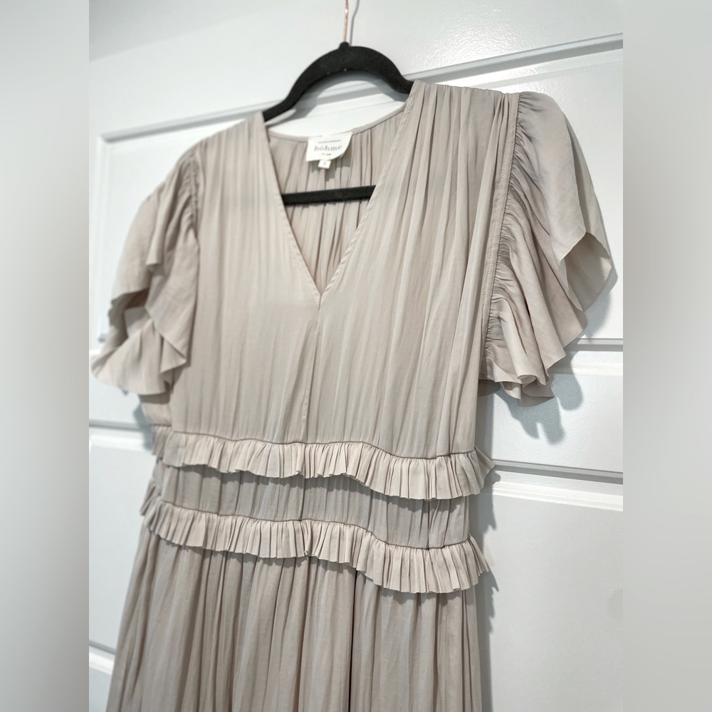 Bohme Willa Ruffle Maxi Dress | S | Ivory